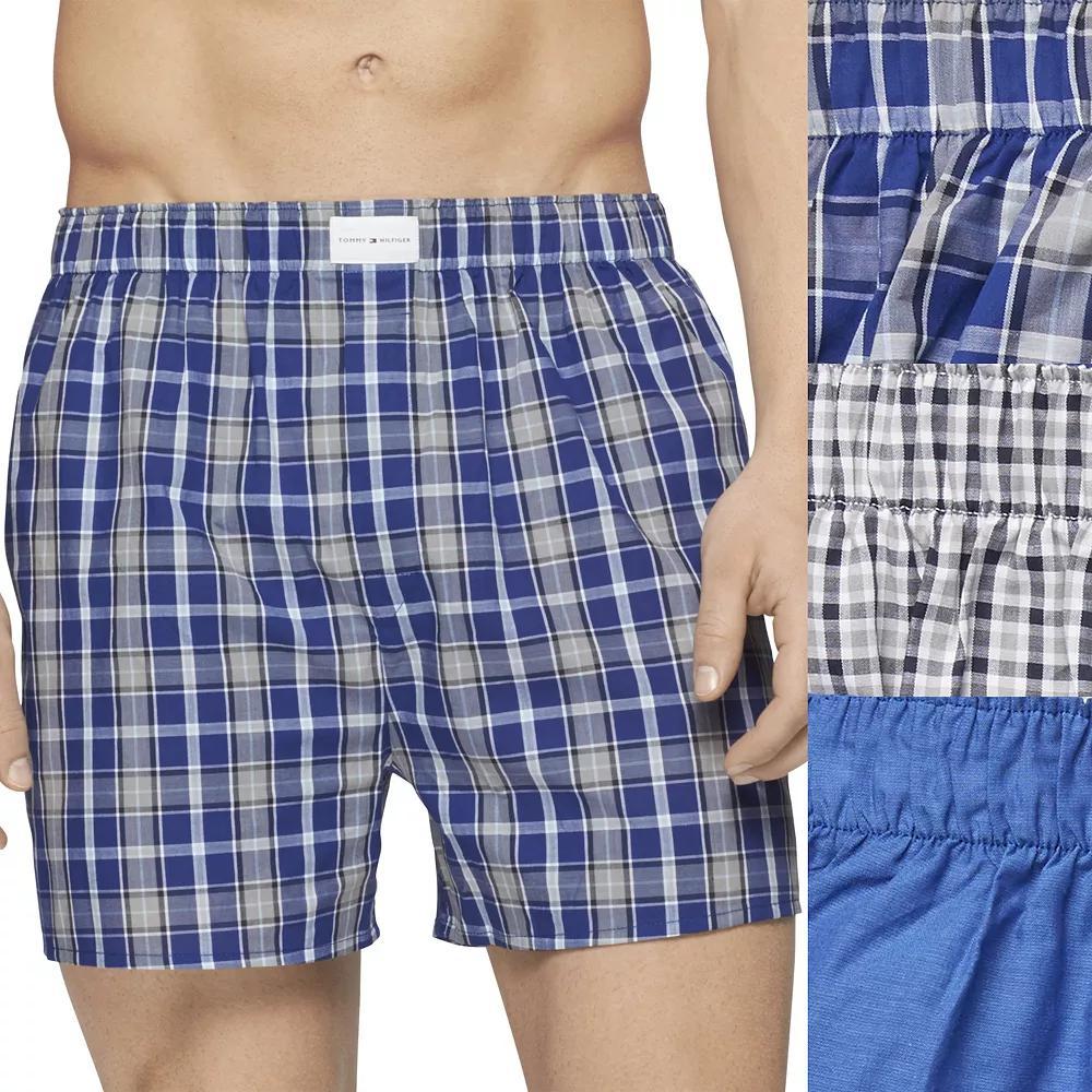 Men's Tommy Hilfiger 3-pack Cotton Classics Woven Boxers, Size: XL, Red Navy White Plaid Product Image