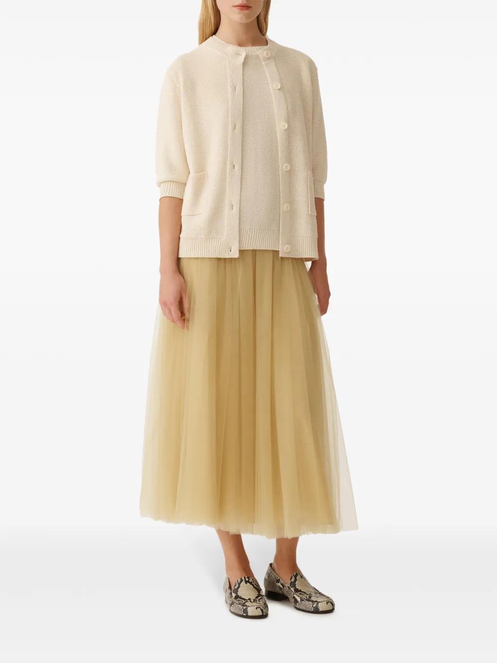 FABIANA FILIPPI Three-quarter-sleeved Cardigan In White Product Image