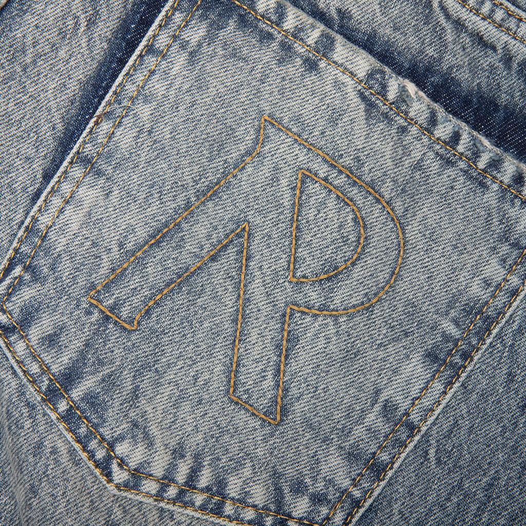 R3 Distressed Baggy Denim - Blue/Cream Male Product Image