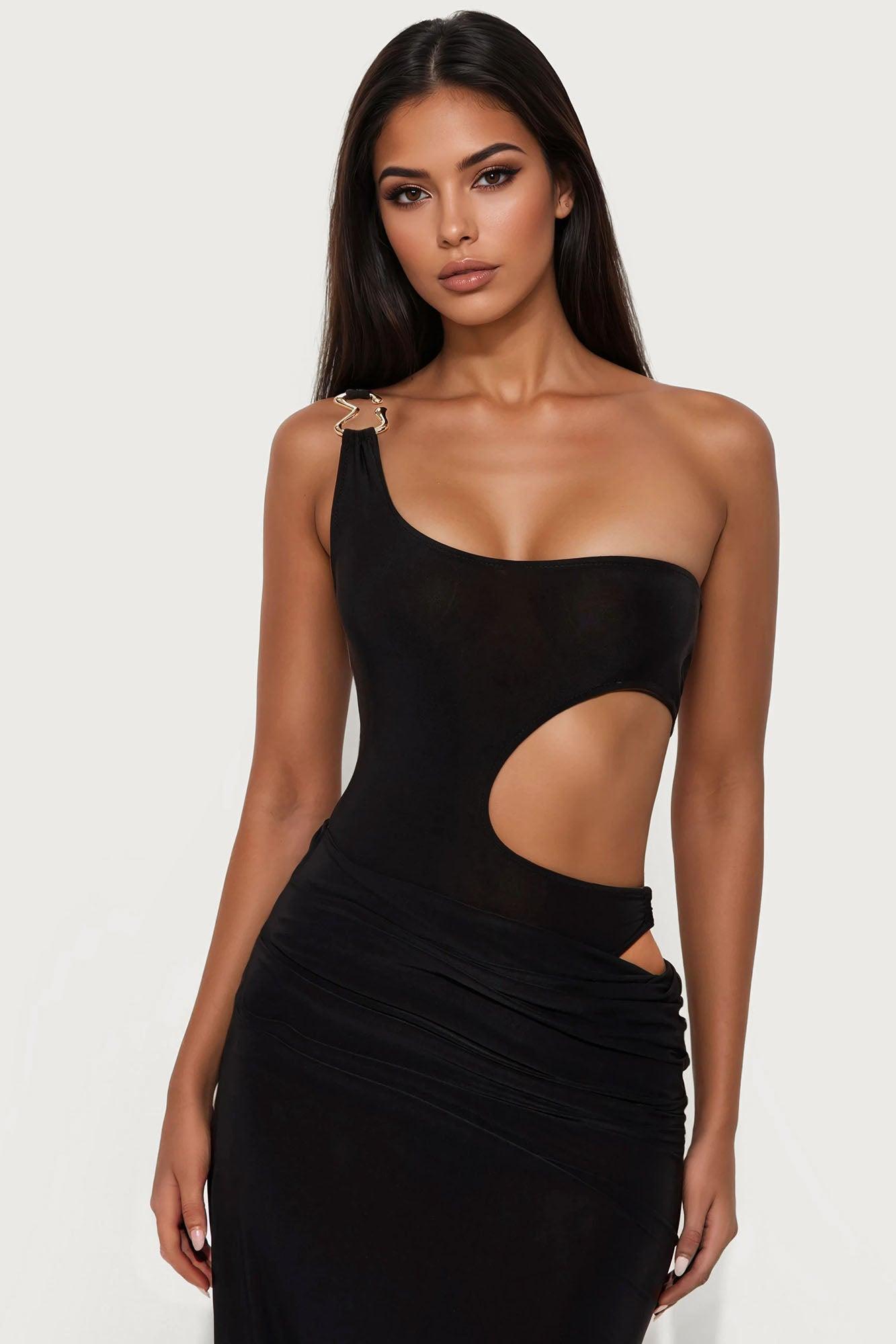 Georgina Cut Out Maxi Dress - Black Product Image