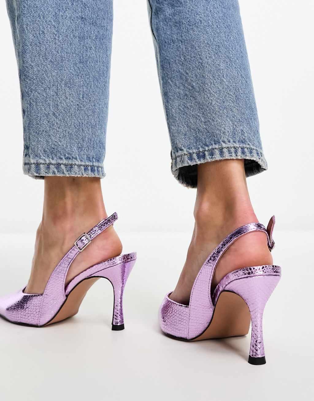 ASOS DESIGN Wide Fit Samber slingback stiletto heels Product Image