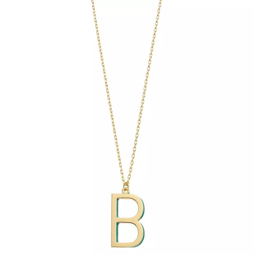 City Luxe Gold Tone Initial Charm Pendant Necklace, Womens Gold Tone A Product Image
