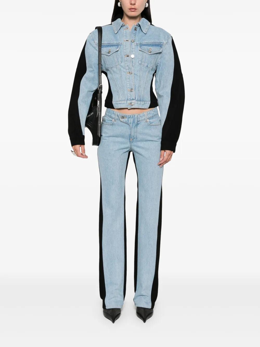bi-color straight-leg jeans Product Image