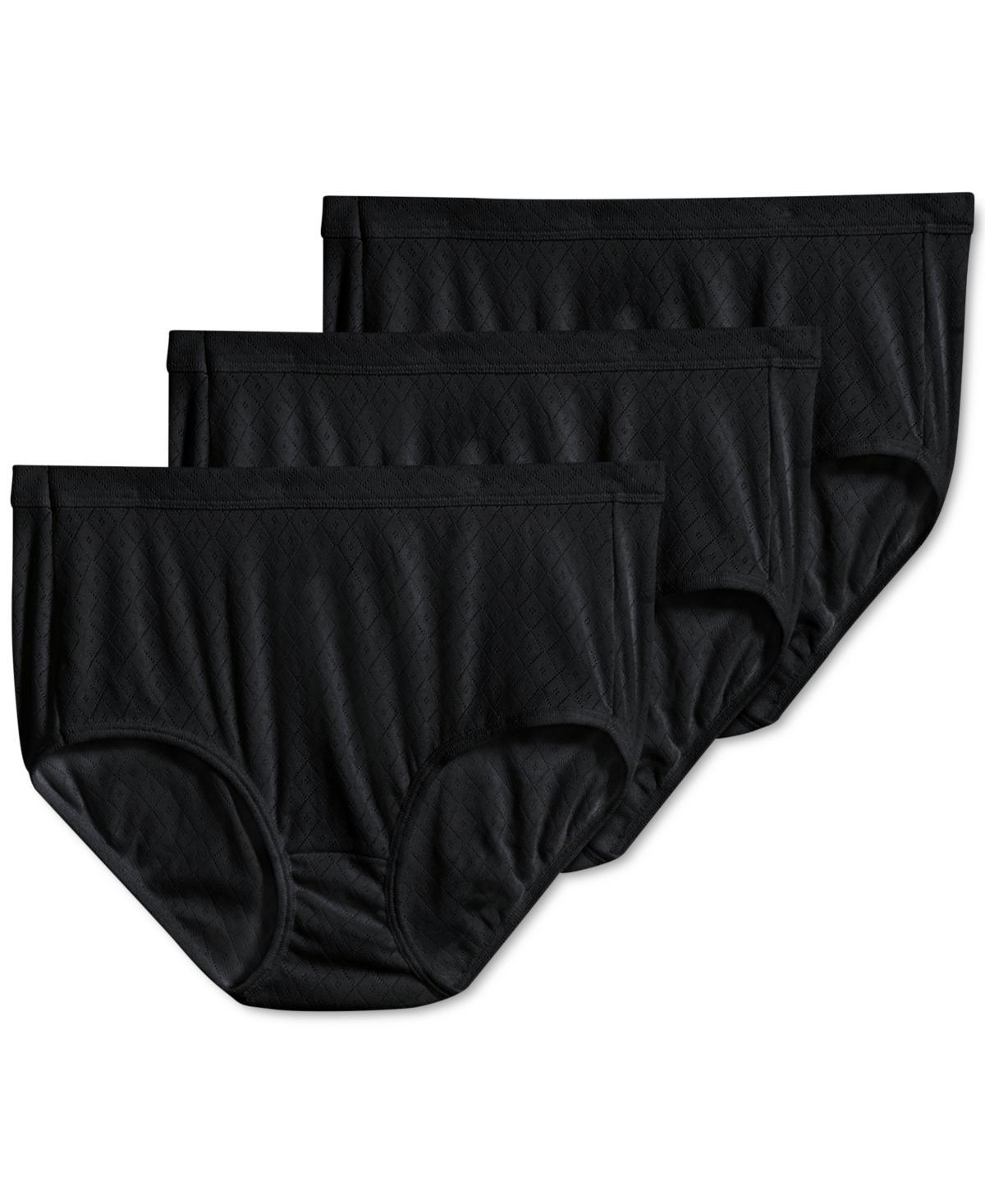 Womens Jockey Elance Breathe 3-pack Pointelle Briefs Panty Set 1542 Purple Veil Asst Product Image