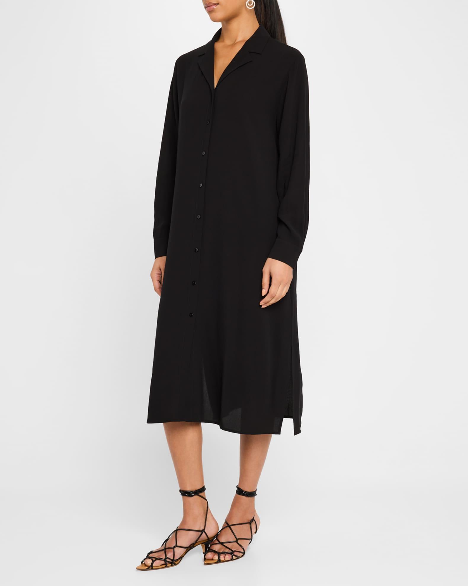 Silk Georgette Crepe Midi Shirtdress Product Image