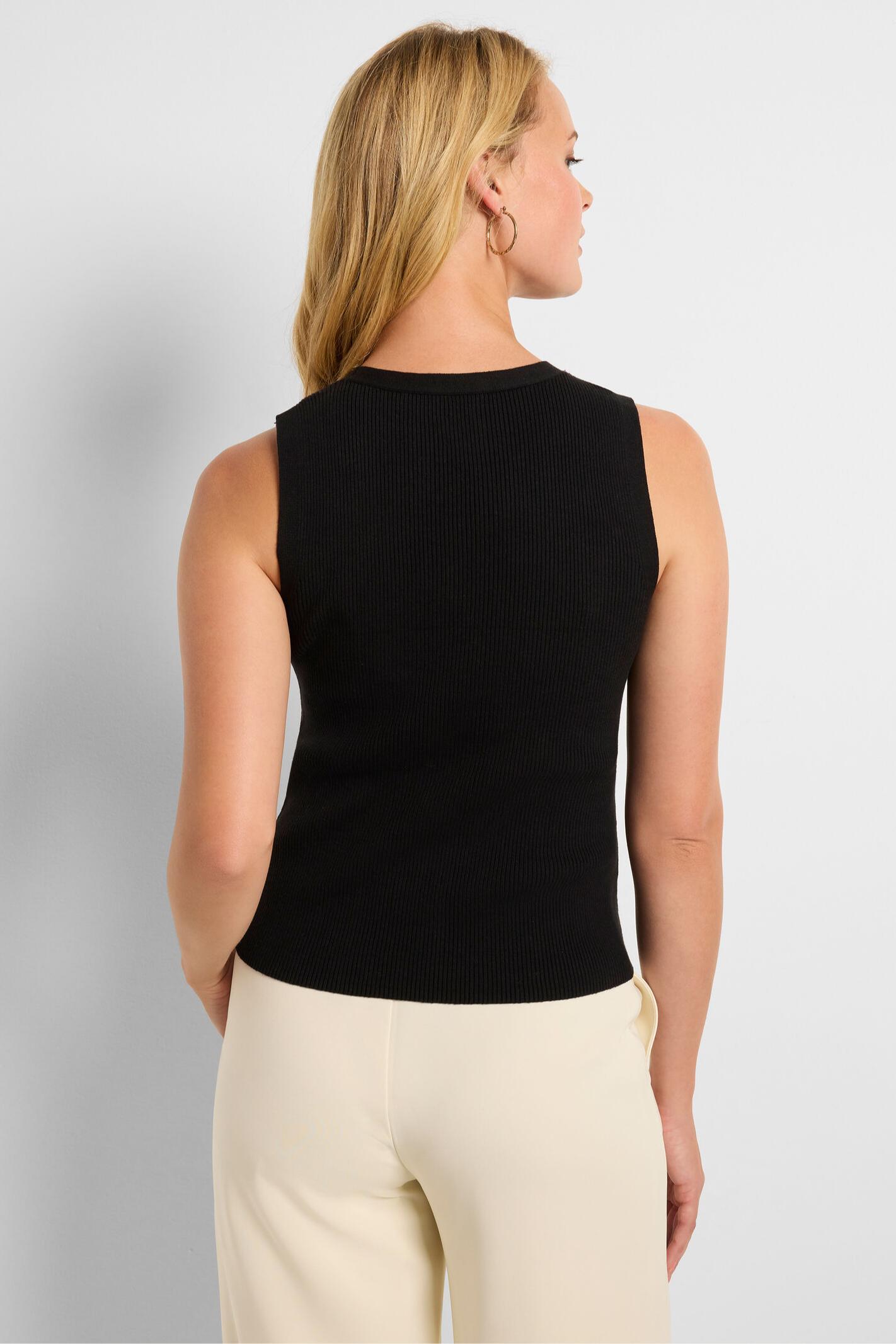 Button Pullover Sweater Vest - Black Onyx Product Image