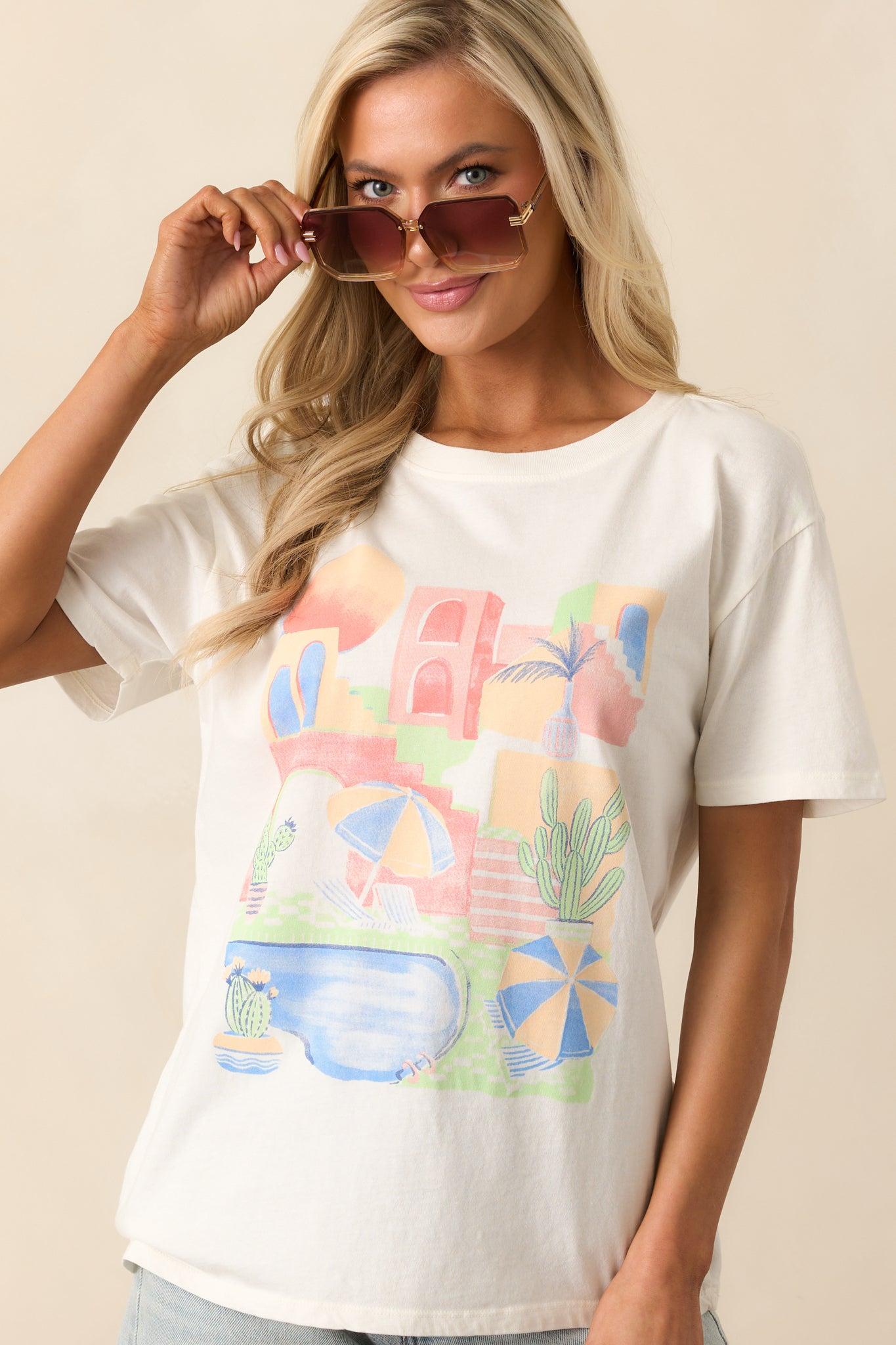 Z Supply Sea Salt Ivory Fun & Sun Boyfriend Tee Product Image