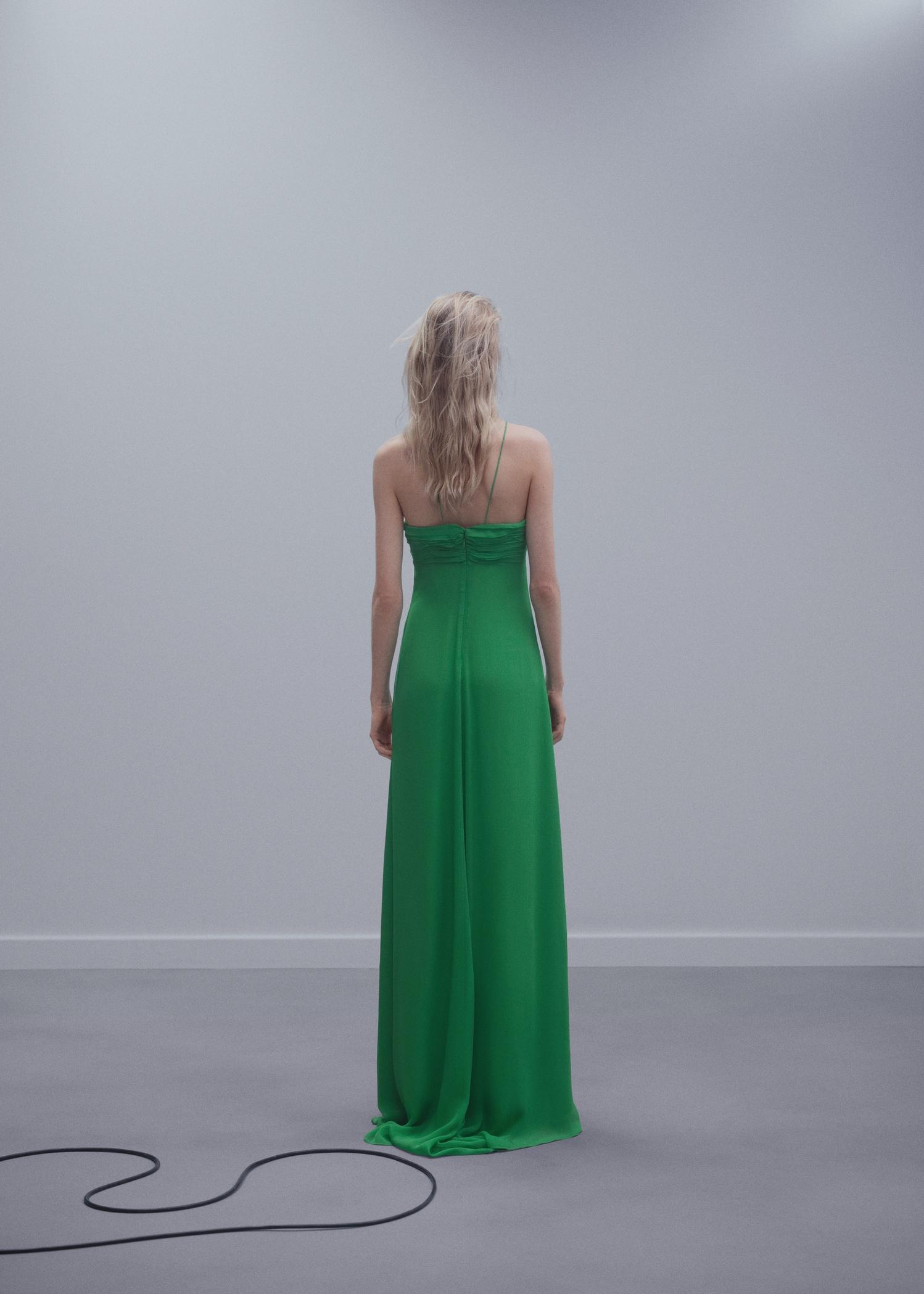 Draped panel dress with bow - Women | MANGO USA Product Image