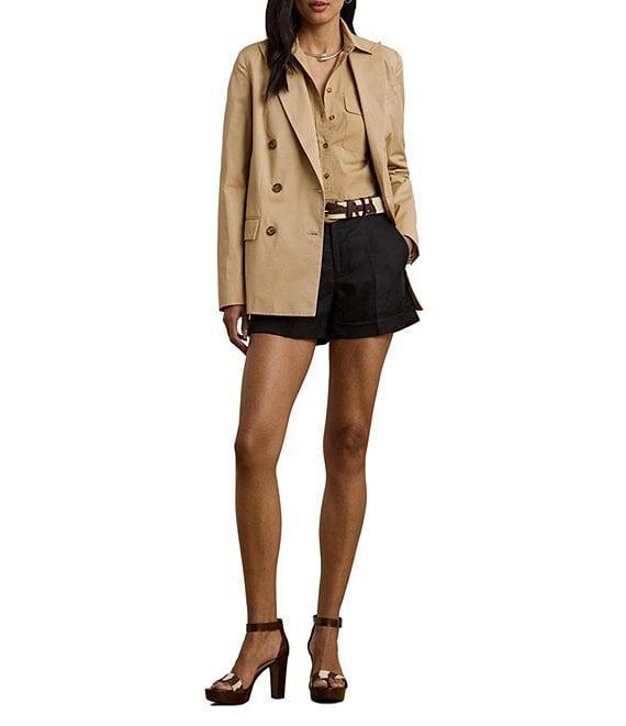 Lauren Ralph Lauren Double-Breasted Cotton Twill Blazer Product Image