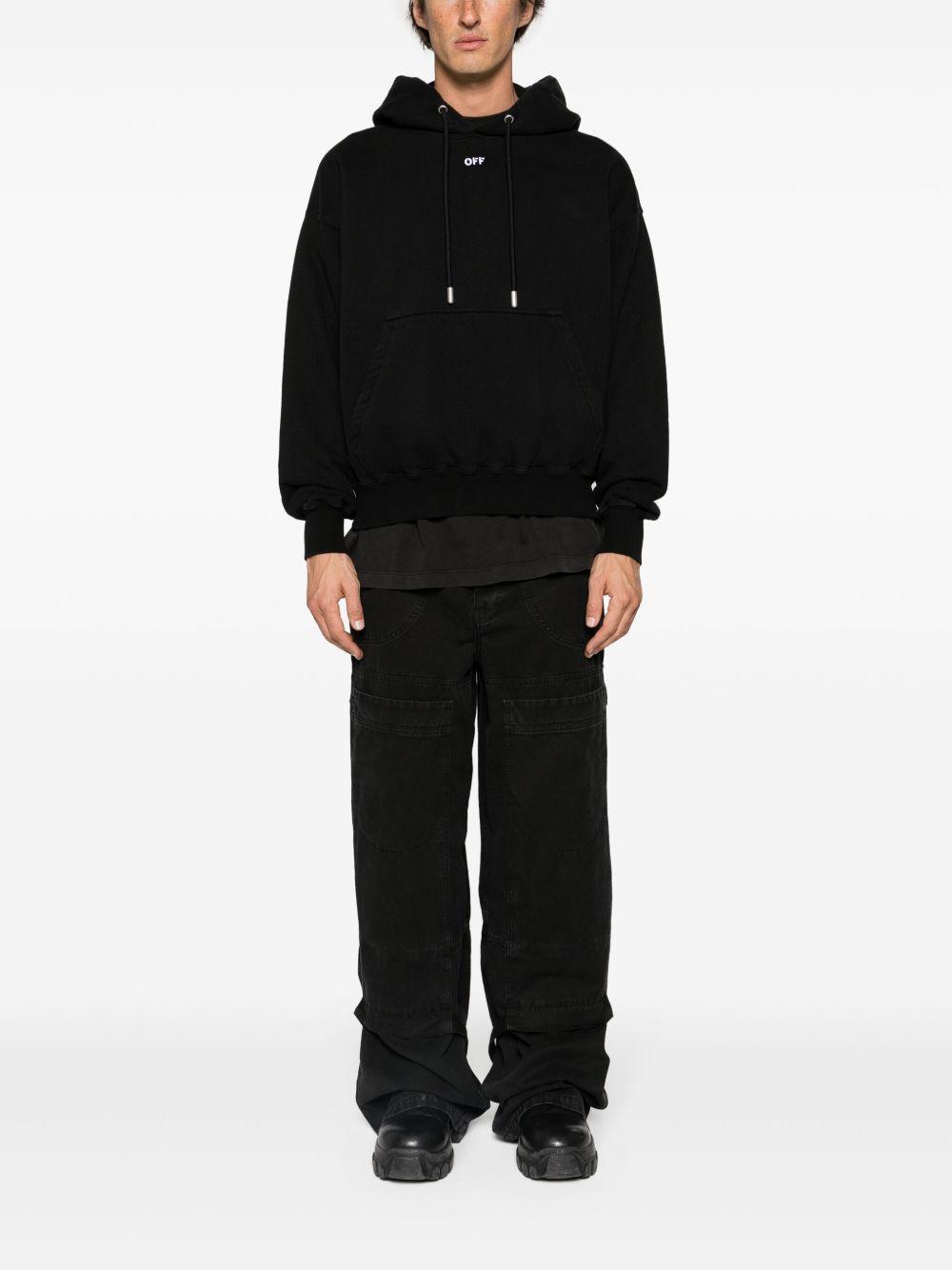 Arrows-embroidered cotton hoodie Product Image