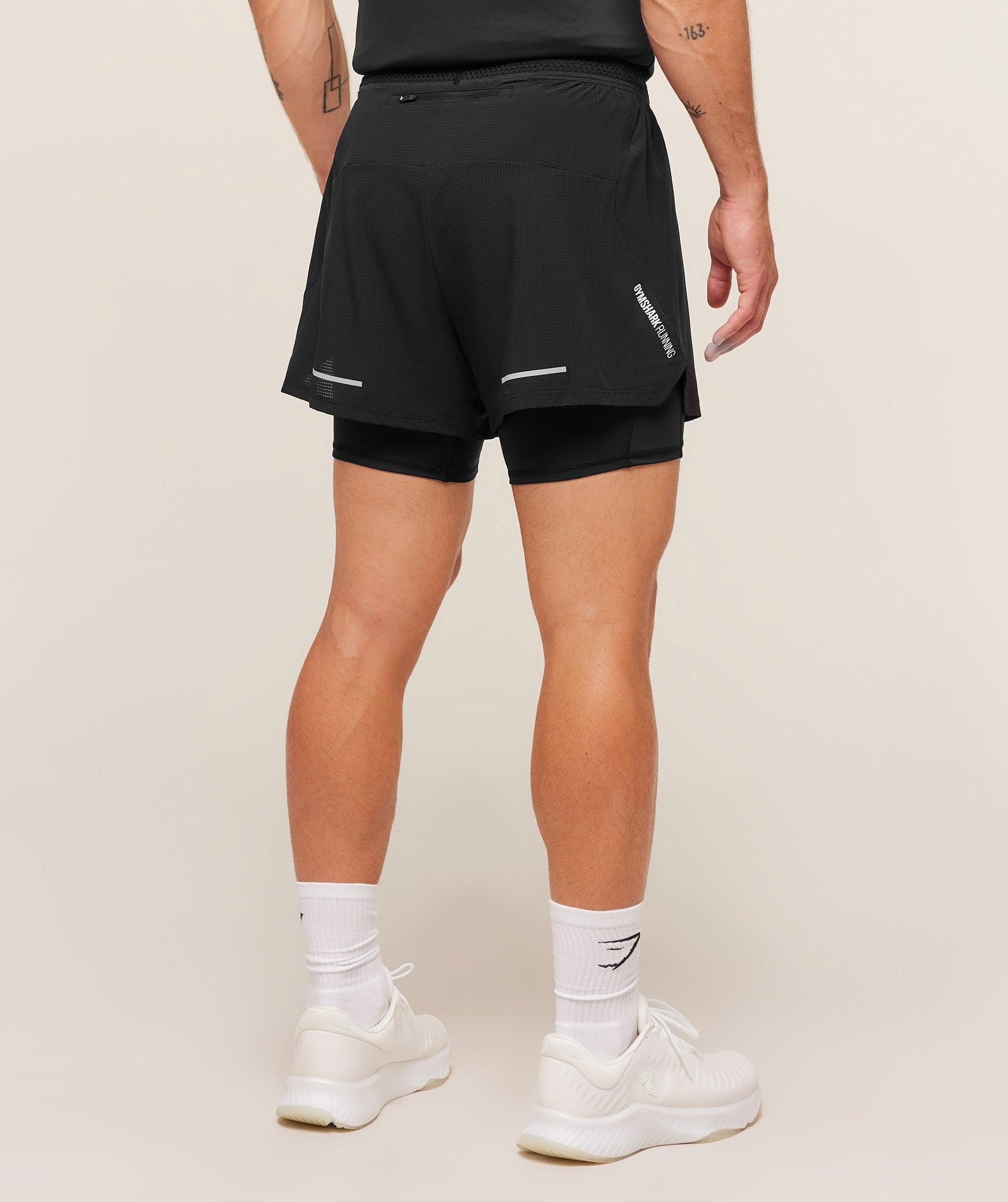 Gymshark Running 4" 2in1 Shorts - Black Male Product Image