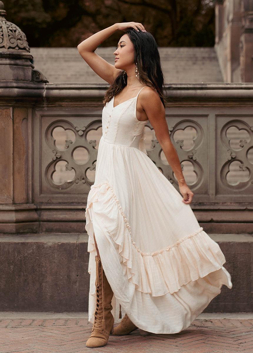 Everlie Dress in Cream Female Product Image