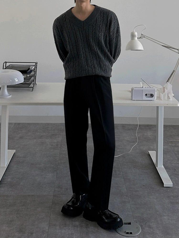 RT No. 12023 TWIST KNIT V-NECK SWEATER Product Image