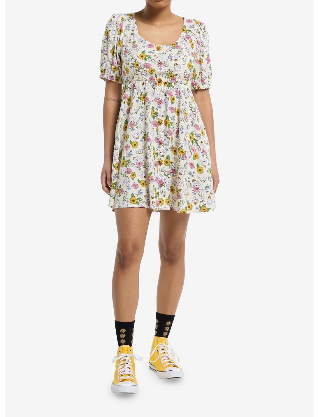 Thorn & Fable Ghost Bee & Flowers Babydoll Dress Product Image