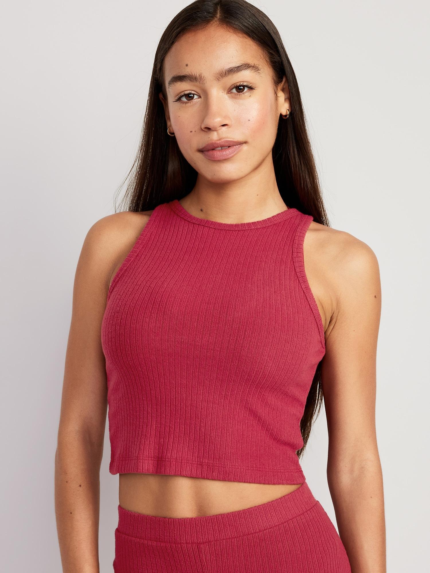Cropped Rib-Knit Tank Top Product Image