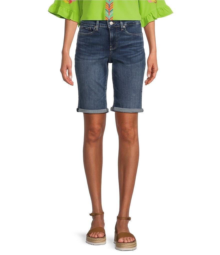 NYDJ Briella Stretch Denim Lift Tuck® Mid Rise Roll Cuff Shorts Product Image