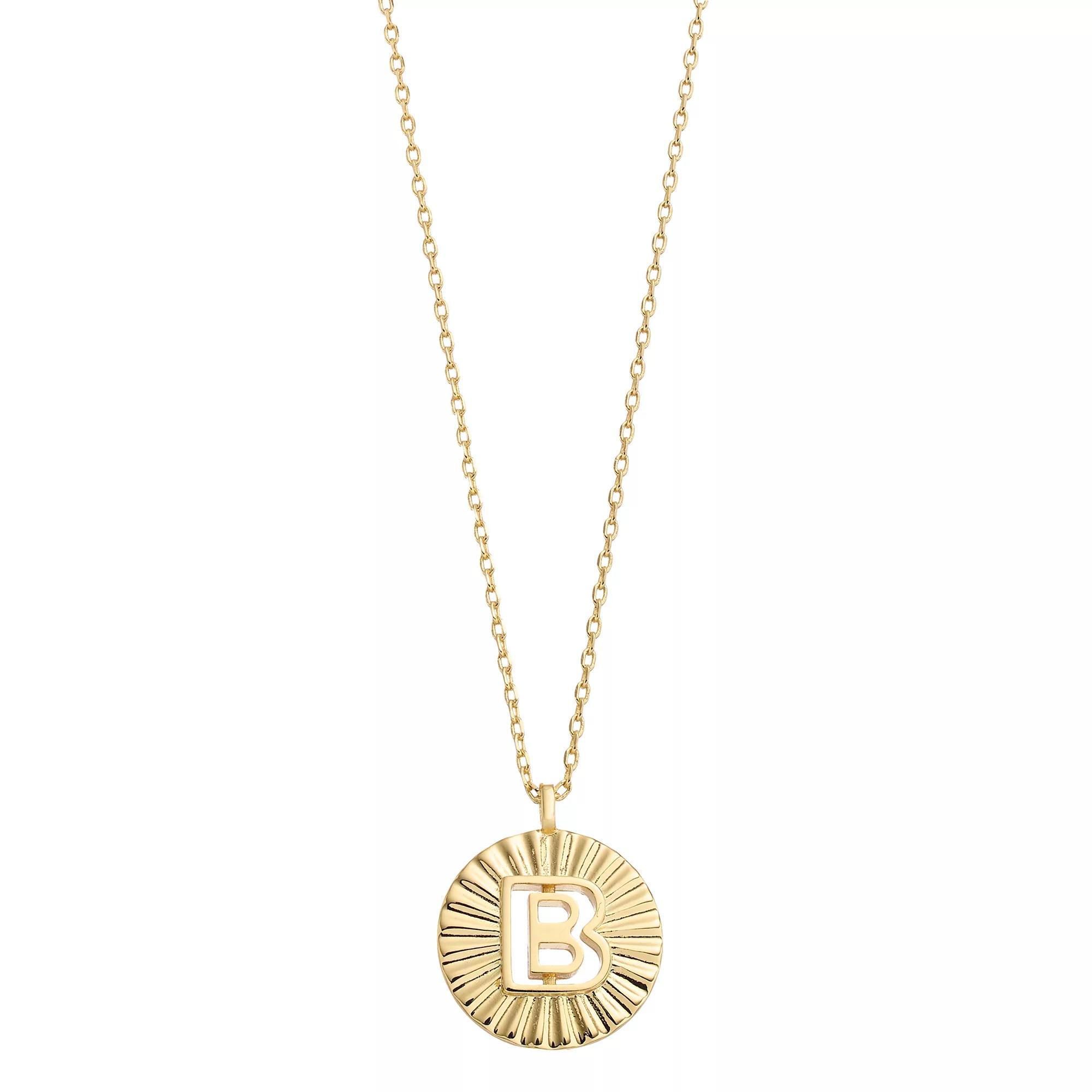 City Luxe Gold Tone Crimped Initial Pendant Necklace, Women's, Size: 18", Gold Tone S Product Image