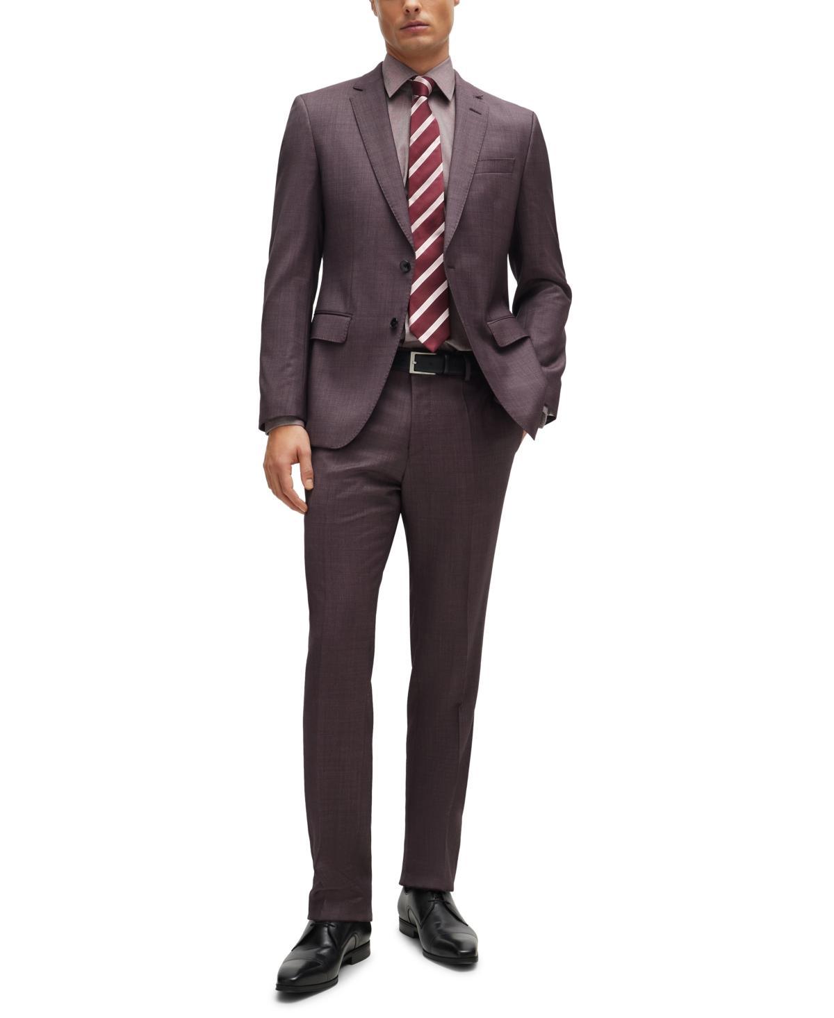 HUGO BOSS Boss By  Men's Oxford Stretch Cotton Regular-fit Dress Shirt In Dark Red Product Image