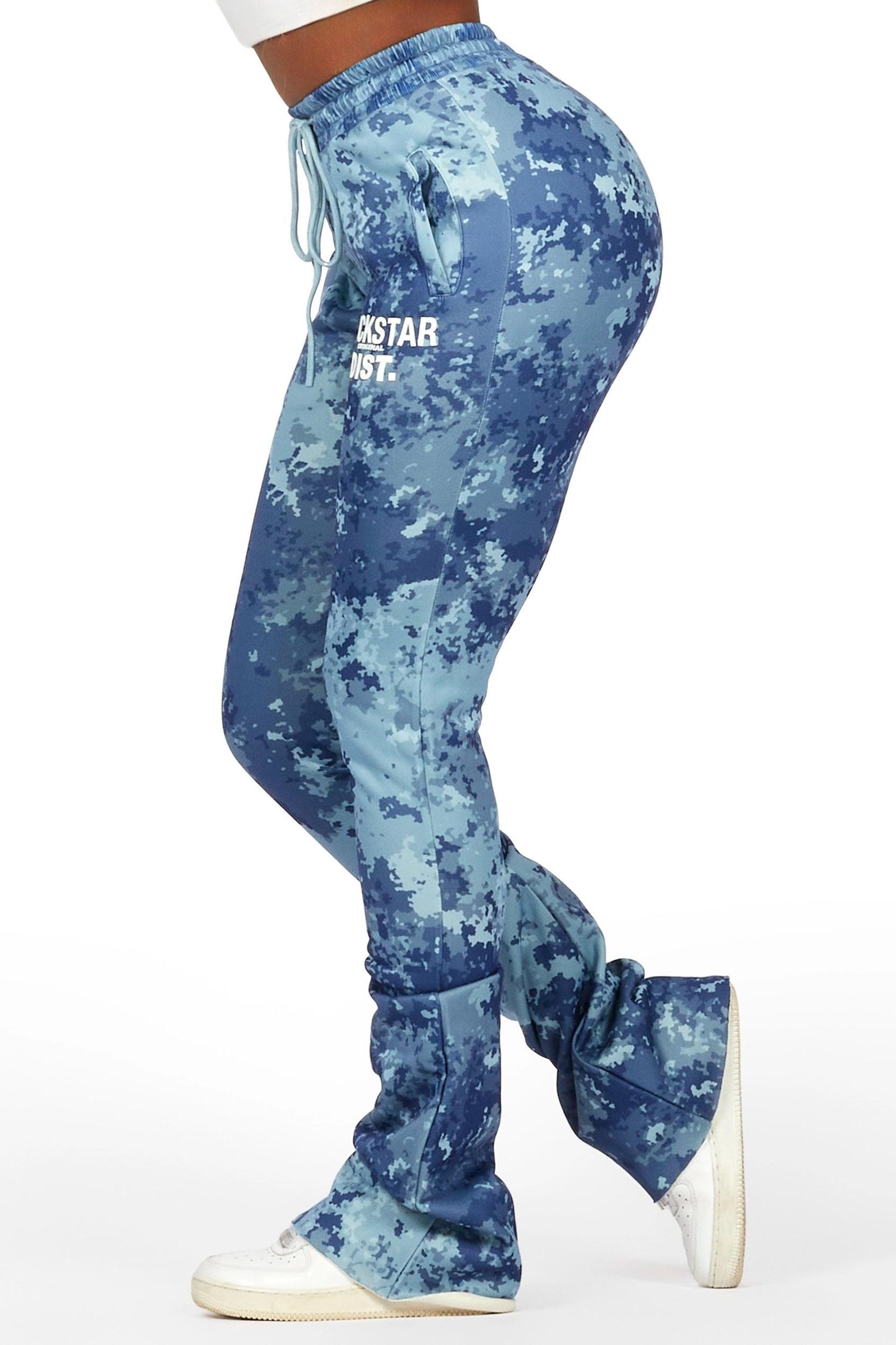 Juliana Blue Digital Camo Super Stacked Track Pant Female Product Image