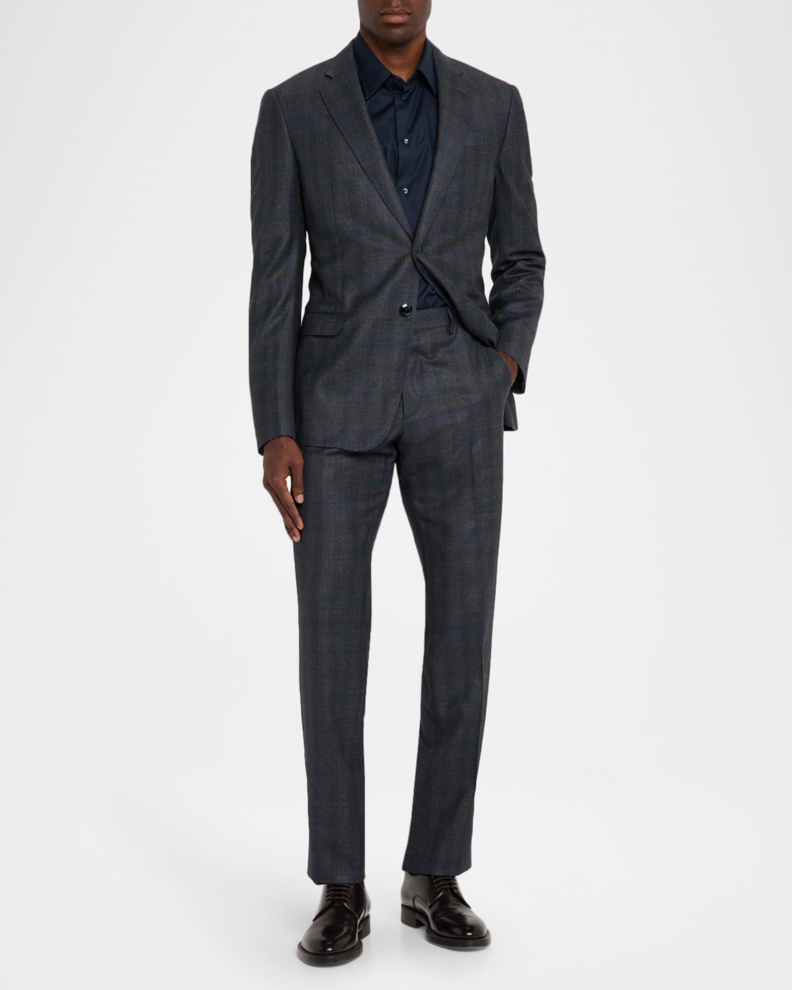 Men's Blurred Plaid G Line Two-Piece Suit  Product Image