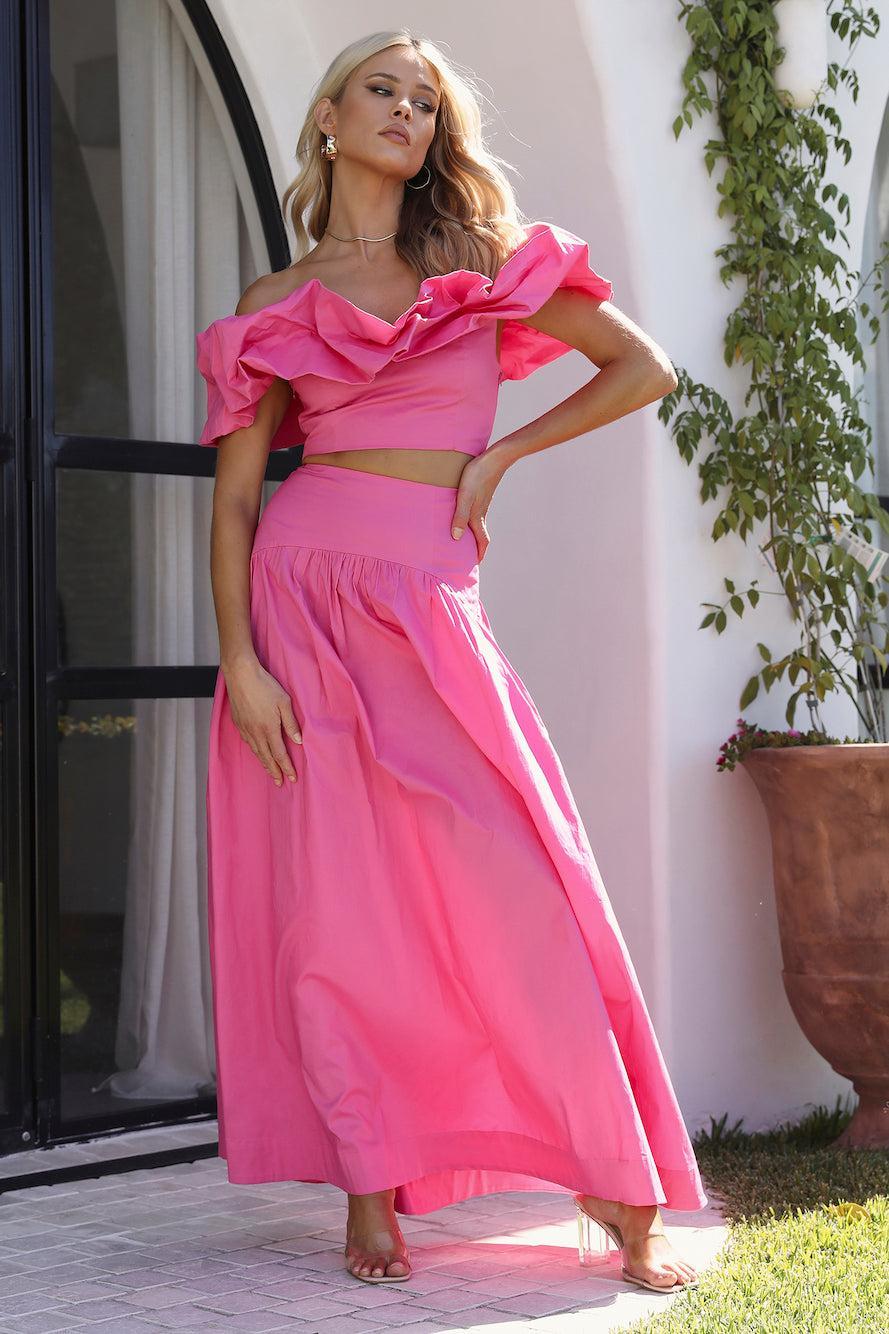 SEVEN WONDERS Savannah Maxi Skirt Pink Product Image