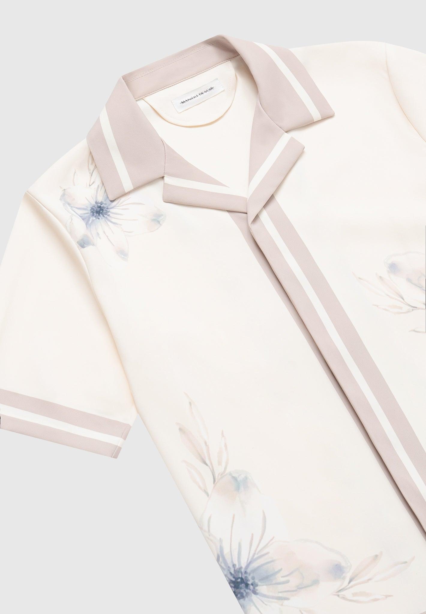 Floral Border Resort Shirt - Cream Male Product Image