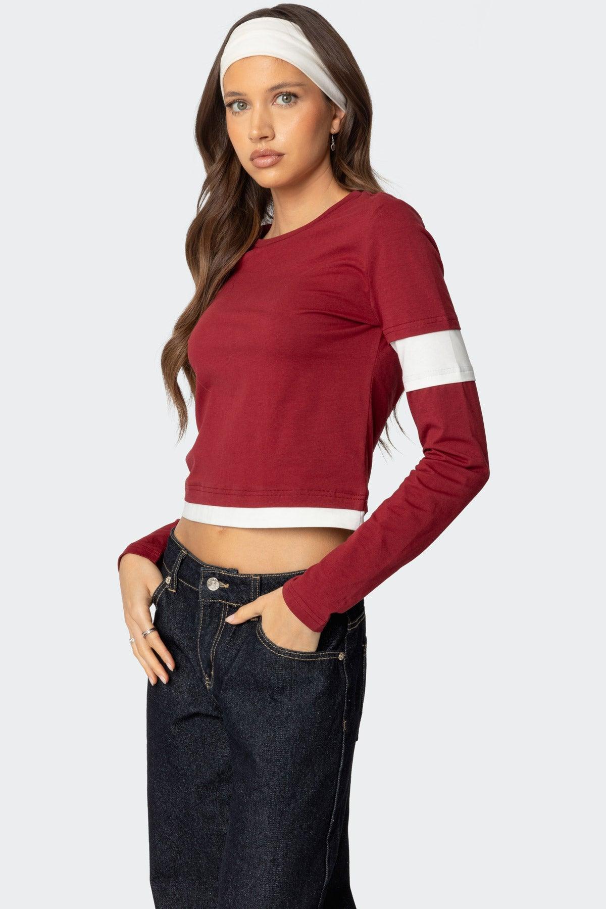 Paula Layered Long Sleeve T Shirt Product Image