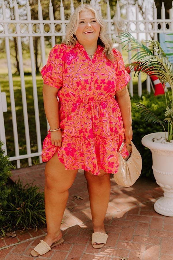 Vibrant Vibes Floral Mini Dress Curves Product Image