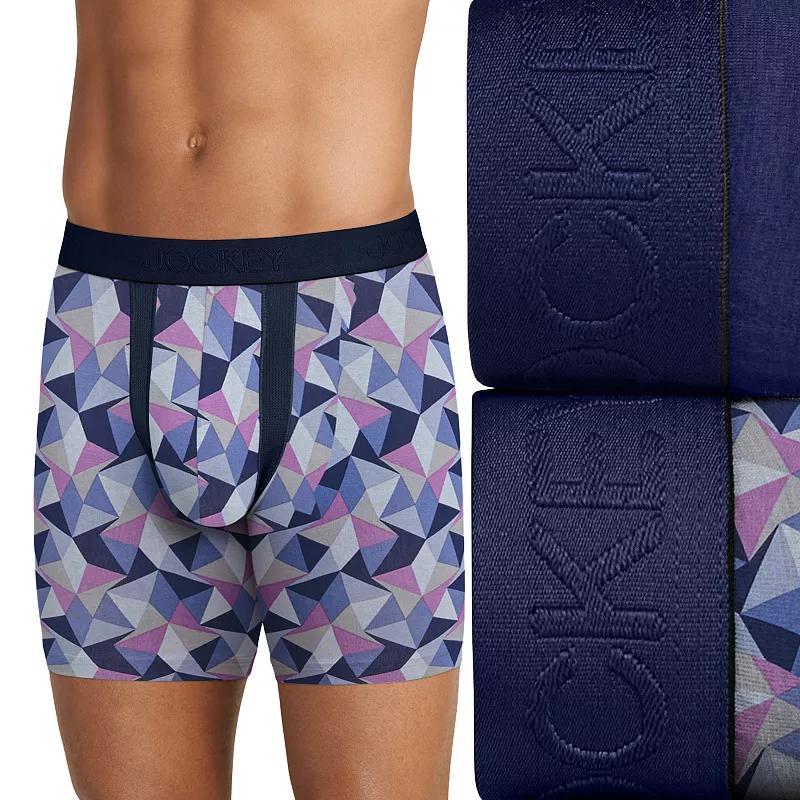 Big & Tall Jockey® Big Man Chafe Proof Pouch 2-Pack Boxer Briefs, Men's, Size: 5XL, Gray Navy Product Image