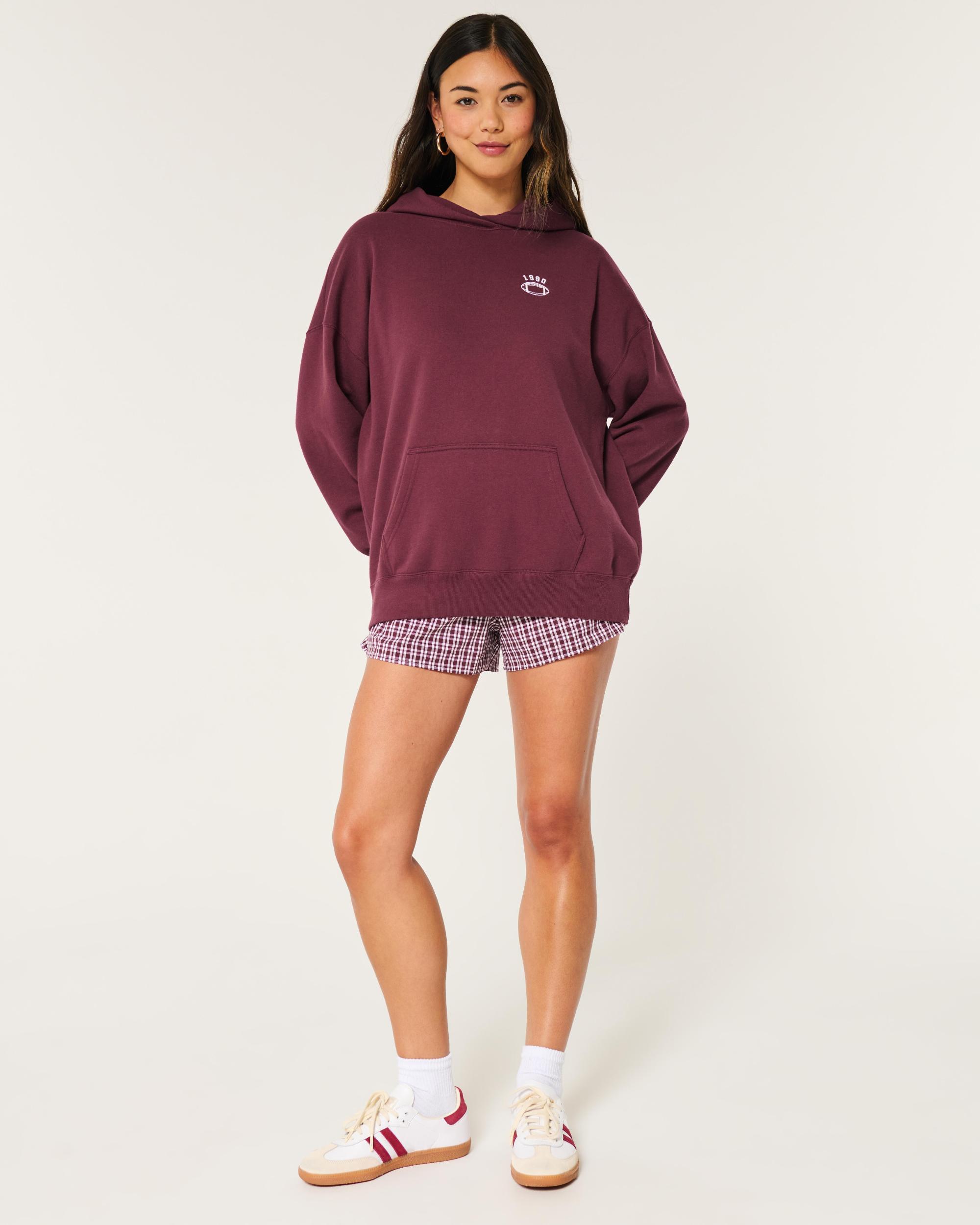 Oversized Football Graphic Hoodie Product Image