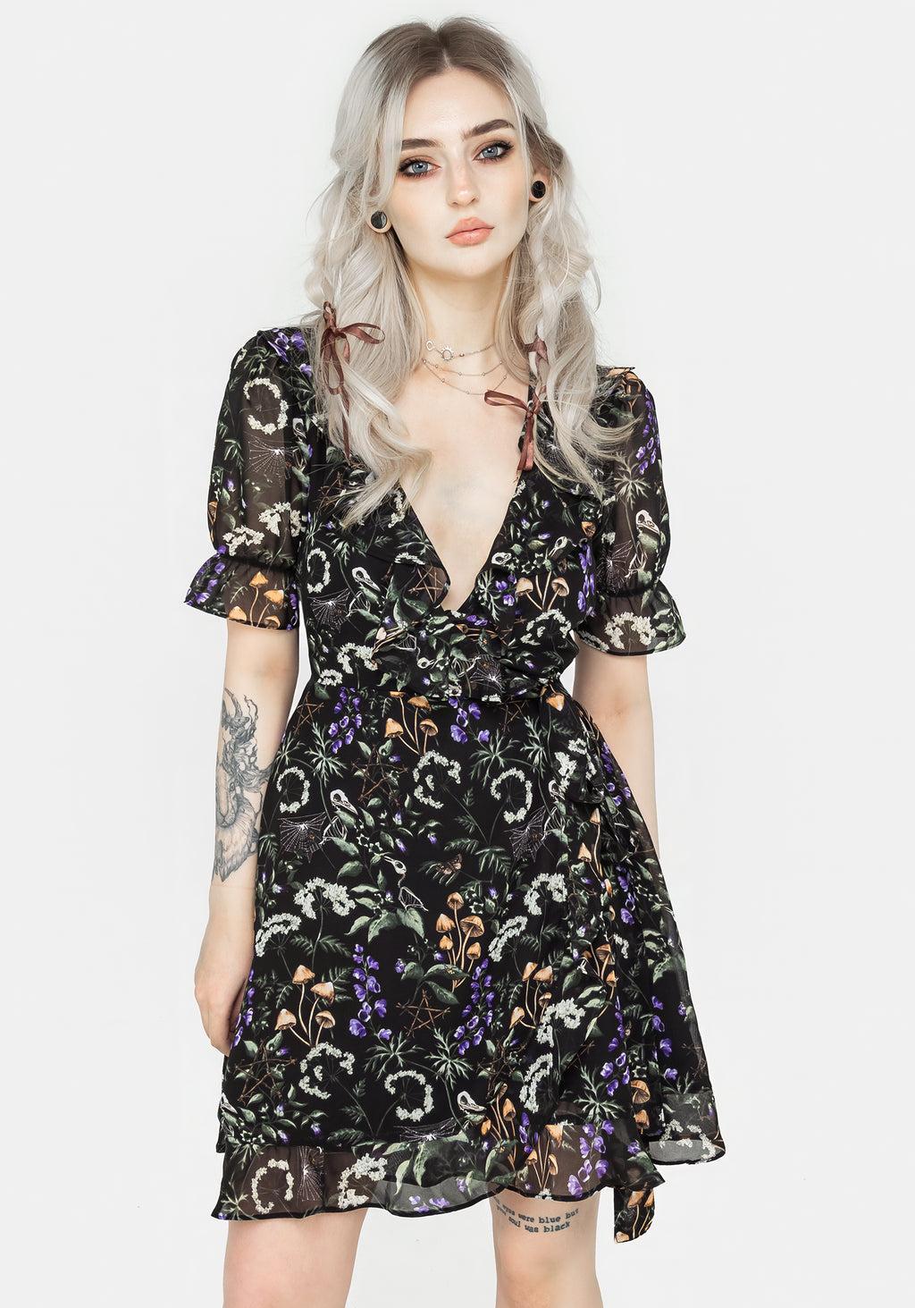 Vesna Chiffon Mini Wrap Dress Product Image