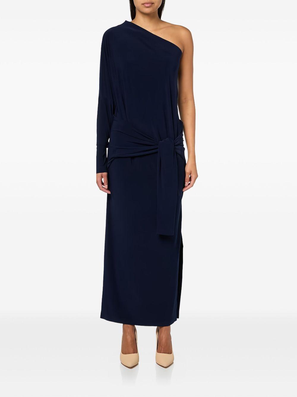 one-shoulder tie-waist maxi dress Product Image