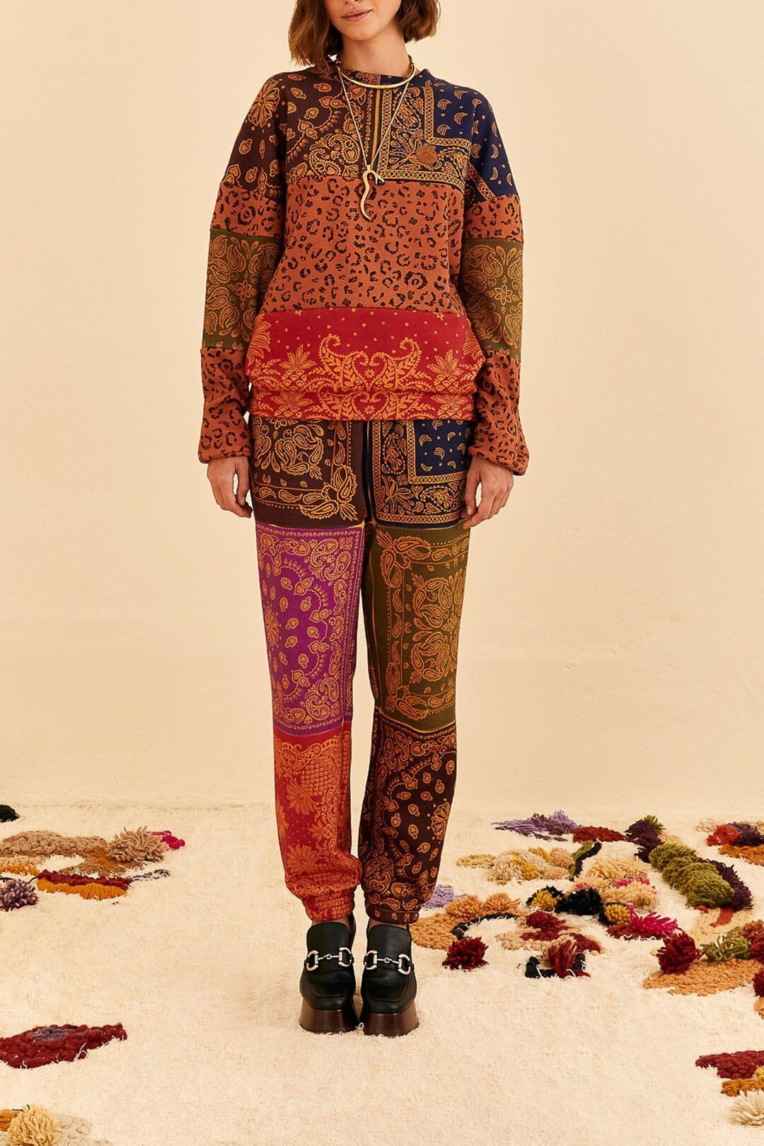Bandana Dream Mixed Leopard Texture Sweatshirt Product Image