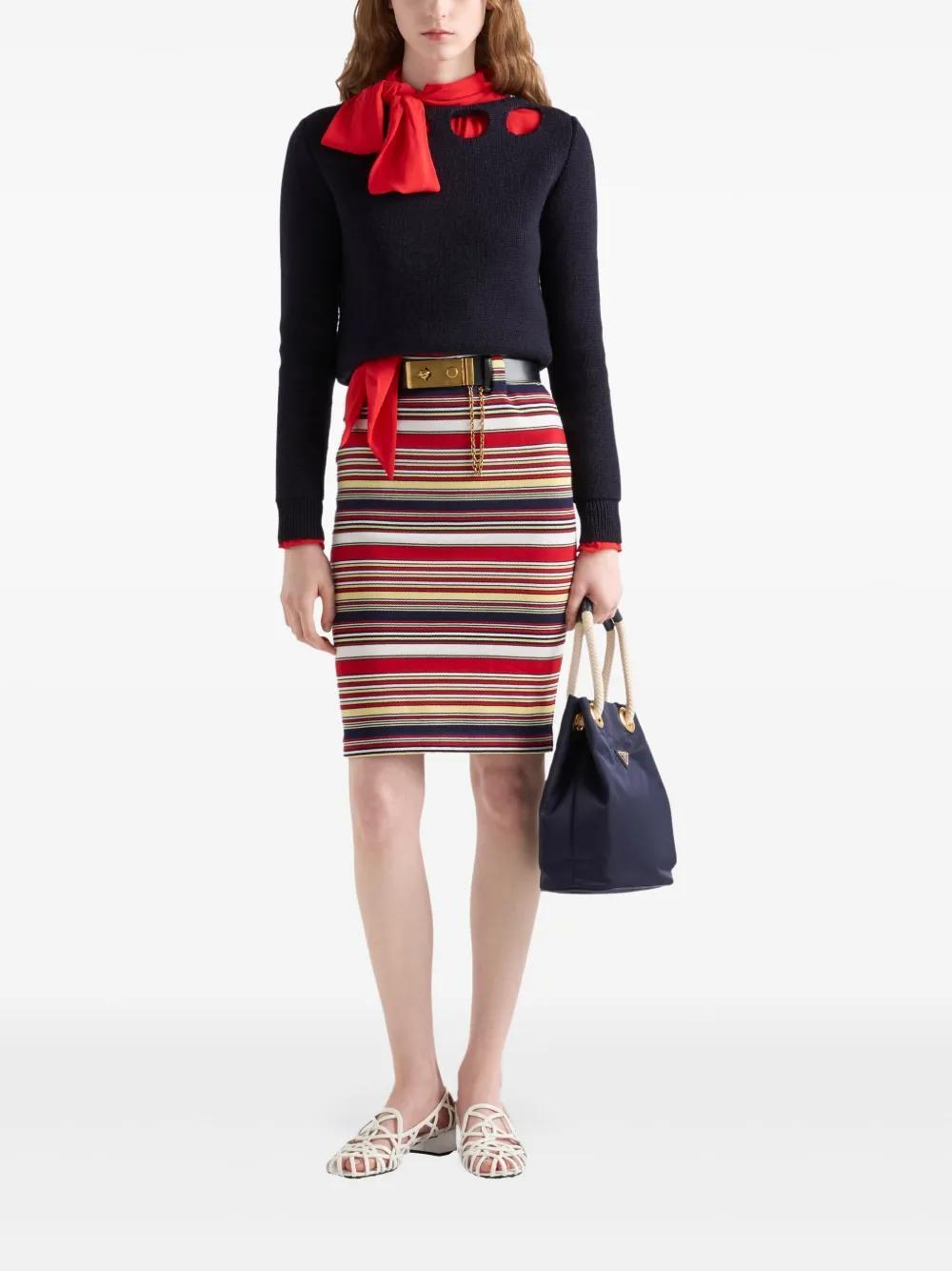 striped cotton skirt Product Image