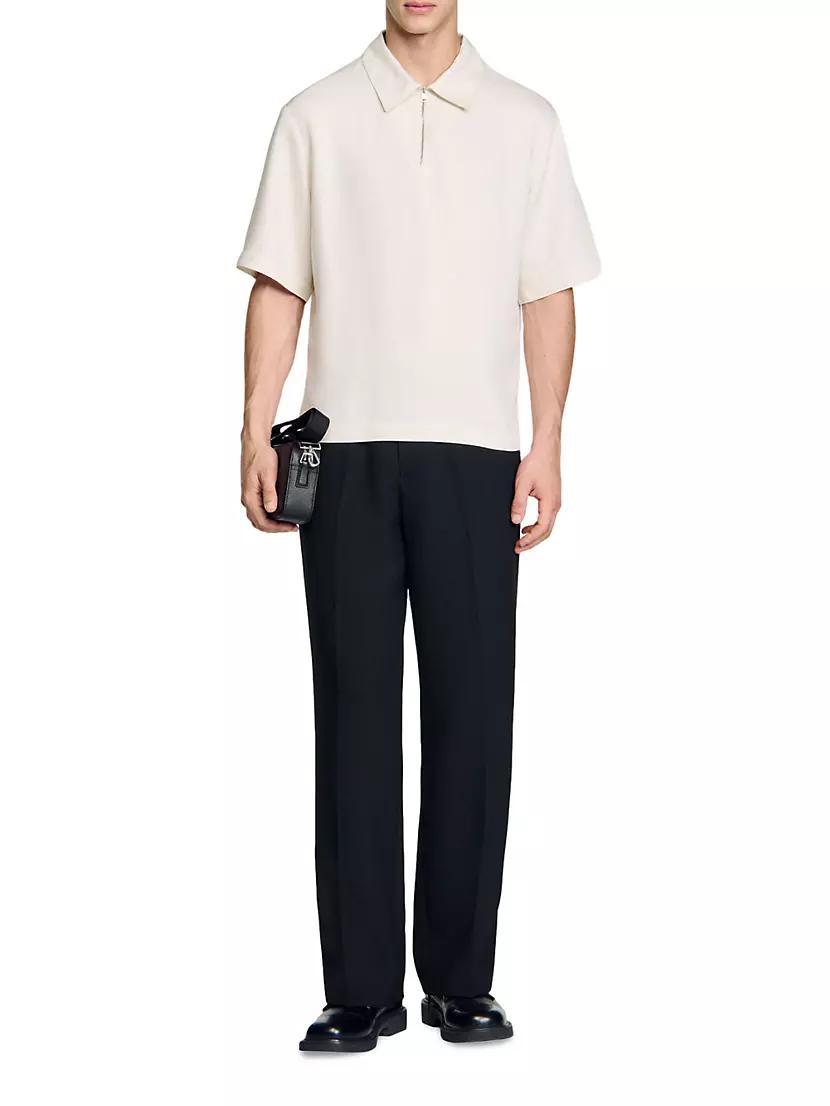 Loose-Fit Shirt with Zipped Collar Product Image