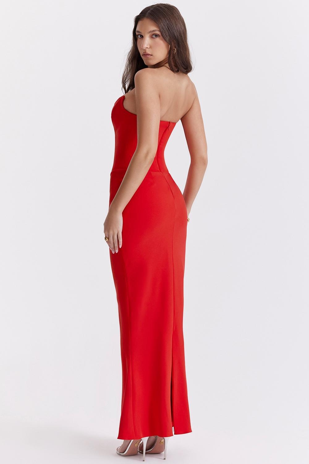 Tamara Cherry Strapless Corset Dress Product Image