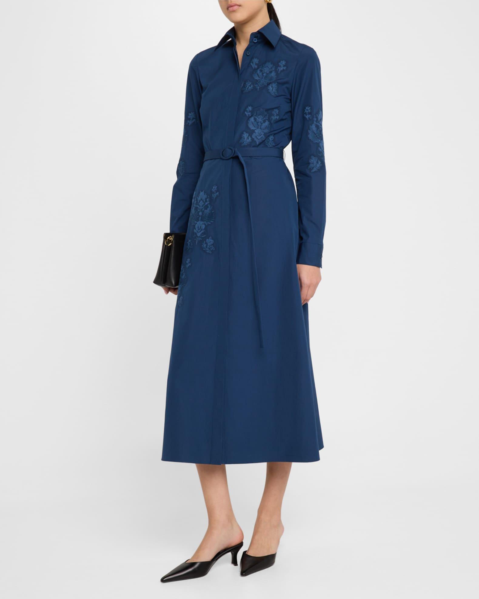 Embroidered Cotton Midi Shirtdress Product Image