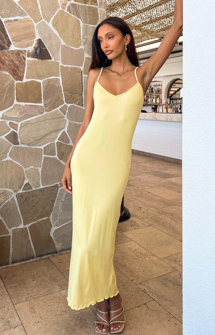 Blake Yellow Lace Maxi Dress Product Image