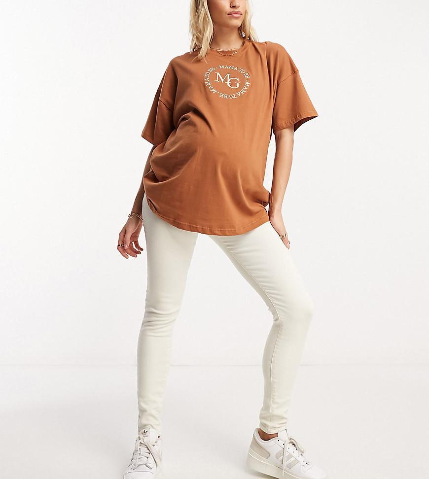 ASOS DESIGN Maternity ultimate skinny jean in off white Product Image