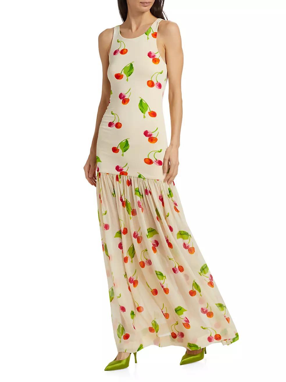 Cherry-Print Maxi Dress Product Image