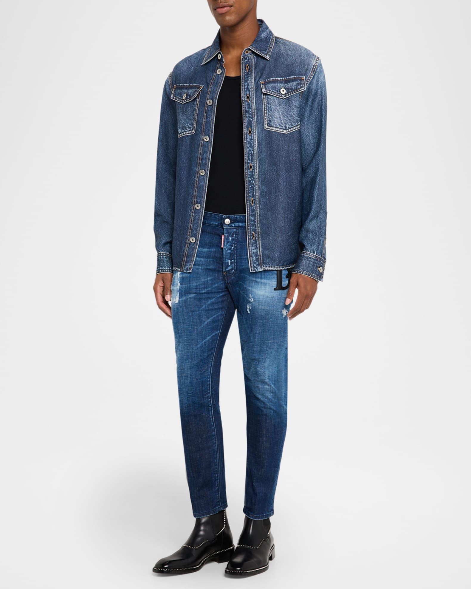 Men's Slim Distressed Skater Jeans Product Image
