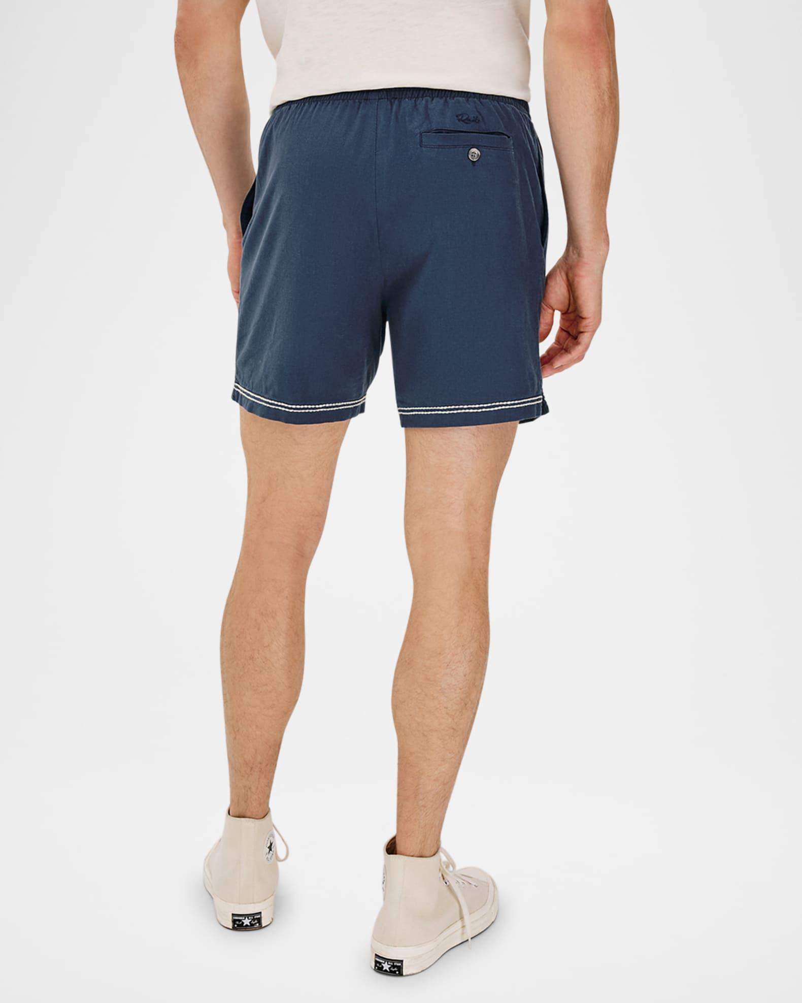 Men's Hudson Embroidered-Trim Pull-On Shorts Product Image