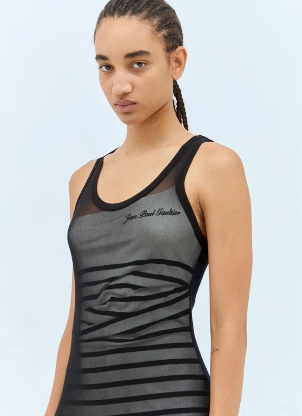 Black & Navy 'The Bi-Material Marinière' Maxi Dress Product Image