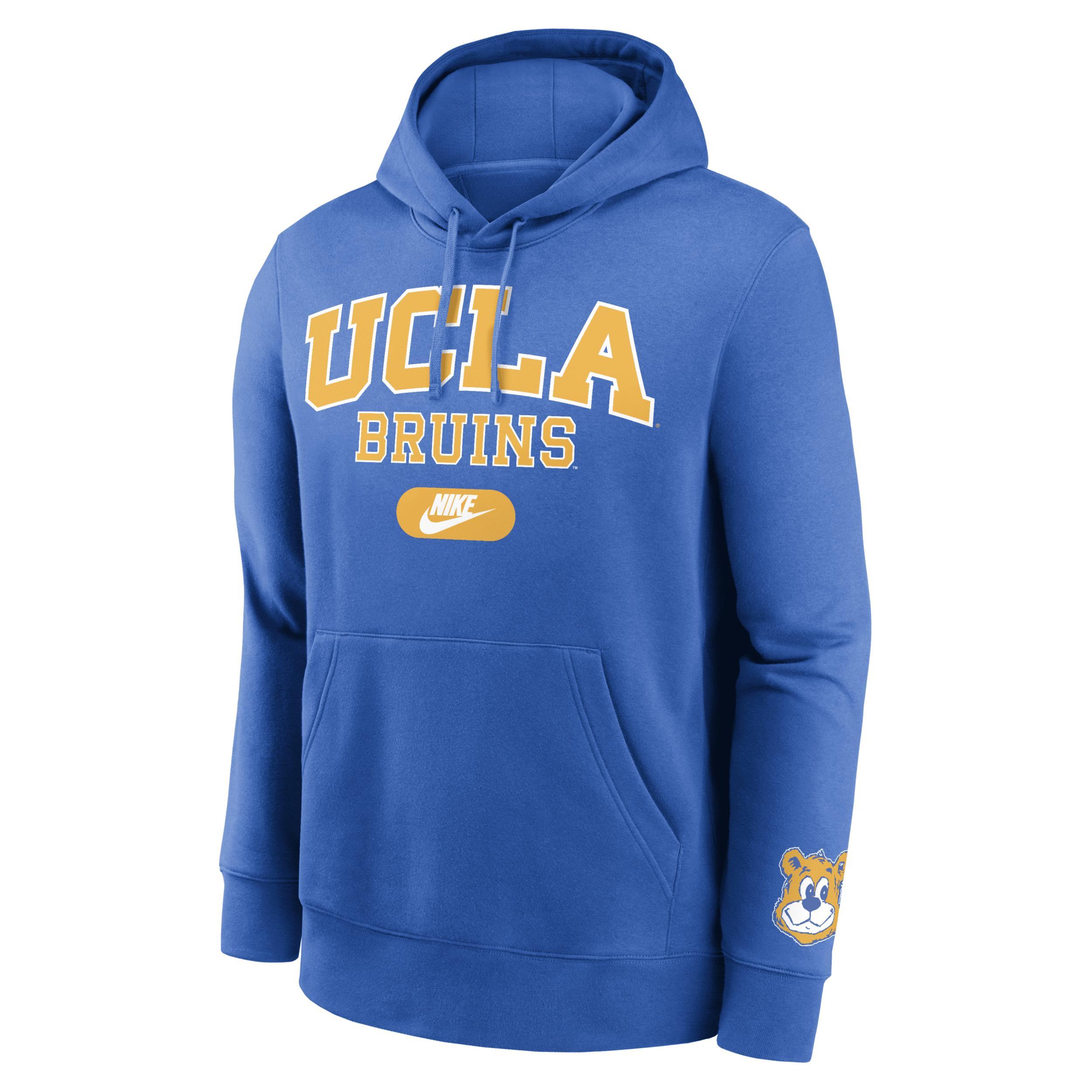 Men's Nike Light Blue UCLA Bruins Legacy Foundational Two-Hit Club Performance Pullover Hoodie, Size: Large Product Image