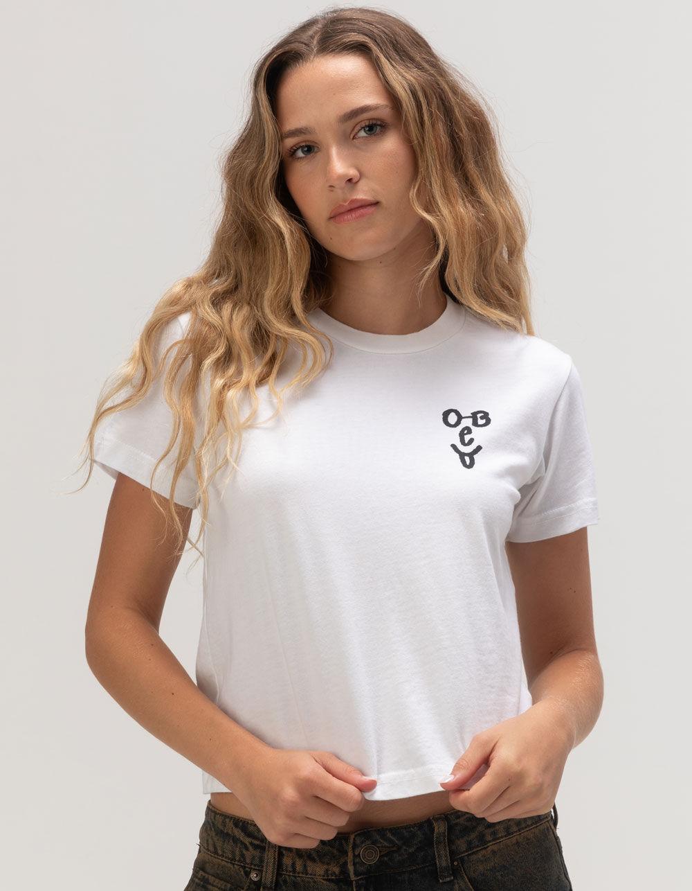 OBEY Type Face Womens Relaxed Fit Tee - WHITE Product Image