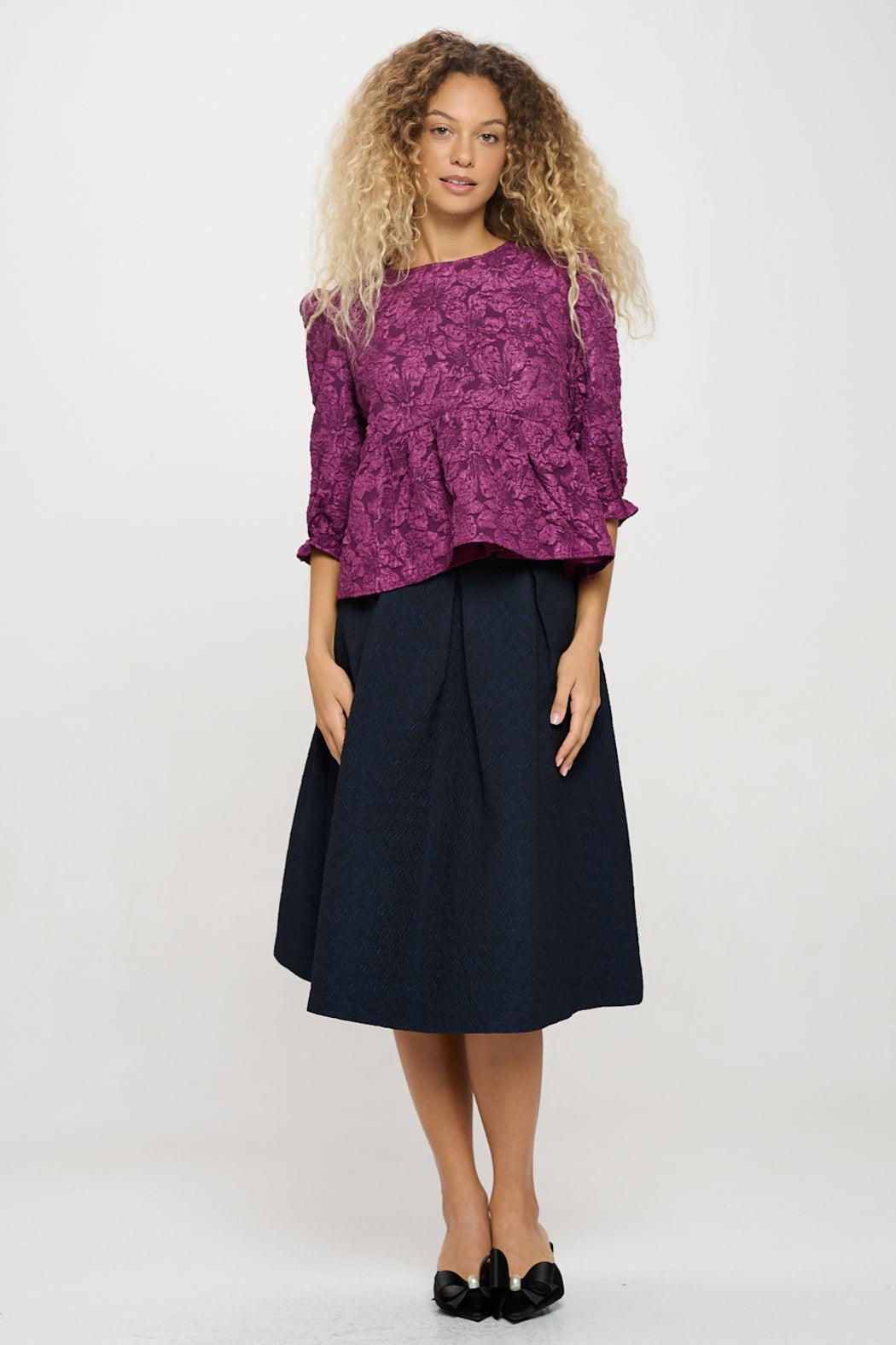 Violet Jacquard Blouse Product Image