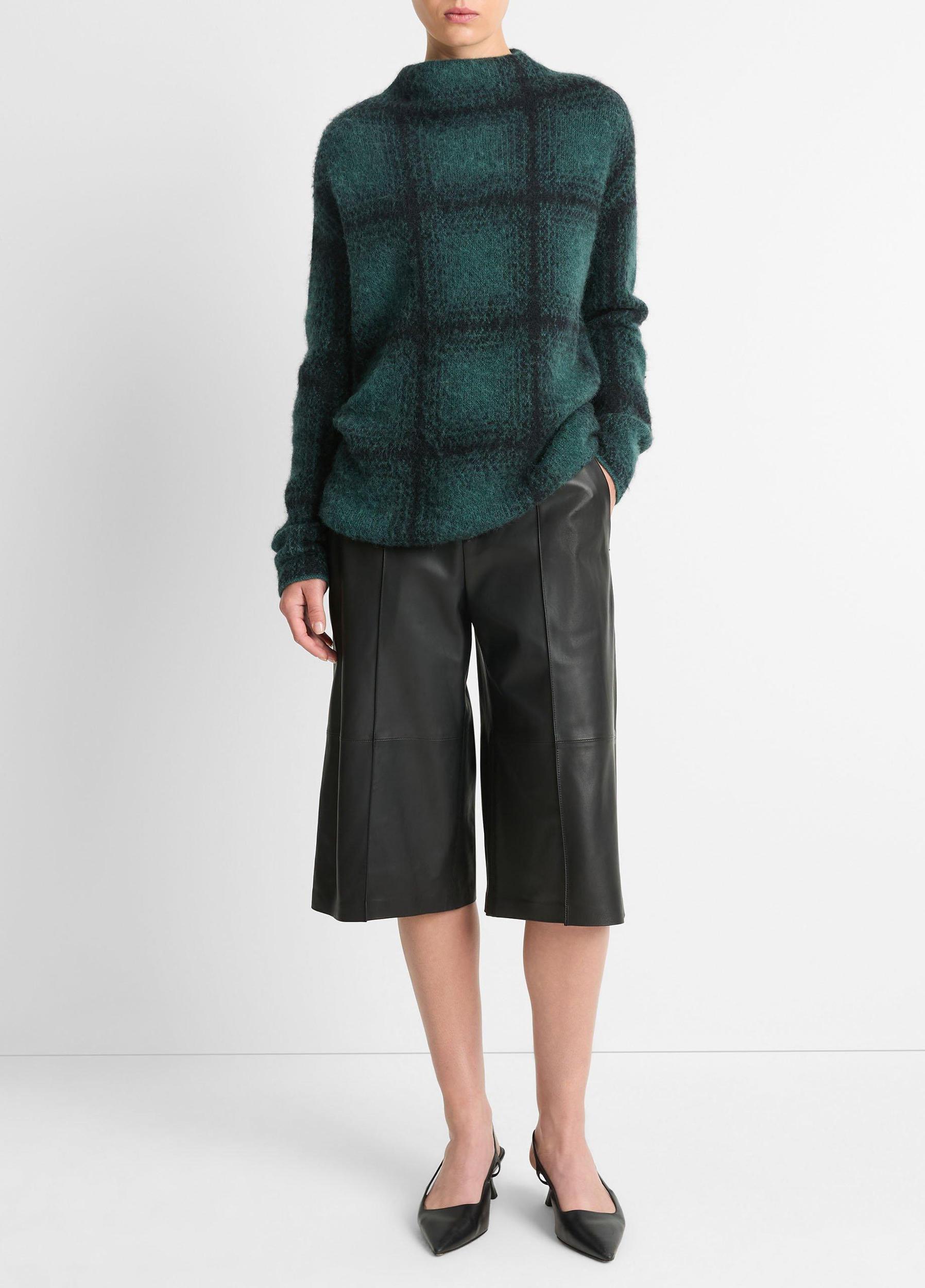 Shadow Plaid Funnel Neck Sweater Product Image