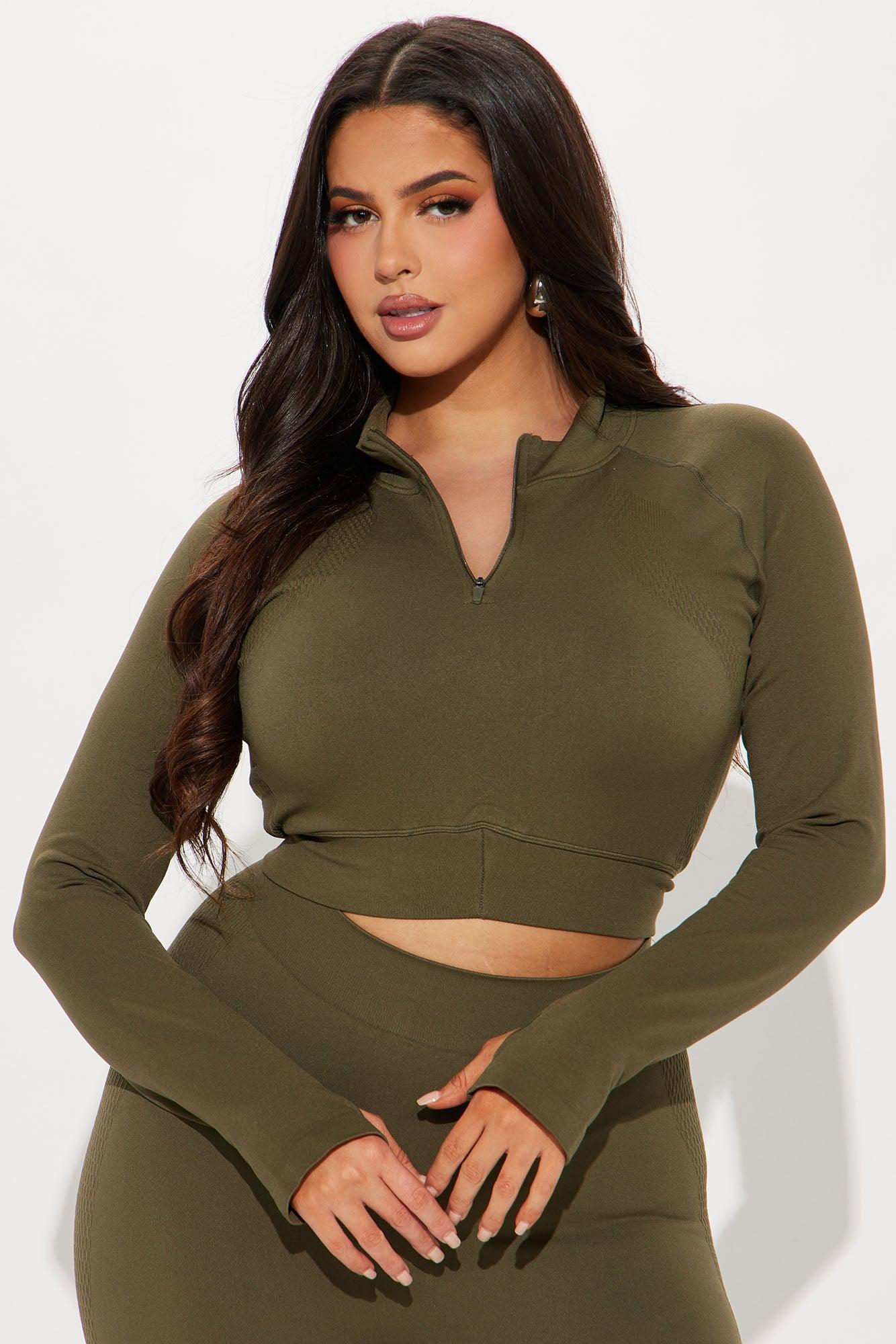 Cool Breeze Active Top - Olive Product Image