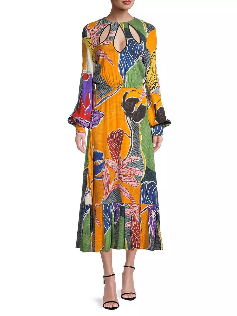 Floral Cut-Out Maxi Dress Product Image