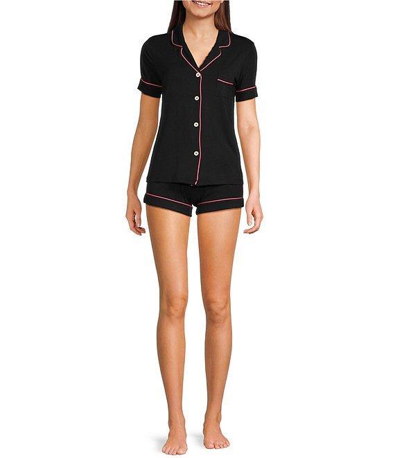 KatieJNYC Short Sleeve Button Front Lynn Lounge Short Set Product Image